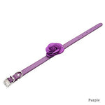 Dogs Collar Portable Retractable For Dog / Cat Solid Colored Flower / Floral PU Leather / Polyurethane Leather Purple Red Pink