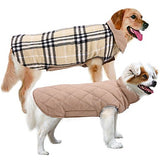 Dog Coat Vest Winter Dog Clothes Reversible Brown Green Red Costume Cotton Plaid / Check Keep Warm Reversible XS S M L XL XXL