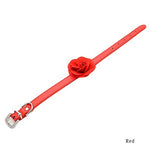 Dogs Collar Portable Retractable For Dog / Cat Solid Colored Flower / Floral PU Leather / Polyurethane Leather Purple Red Pink