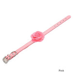 Dogs Collar Portable Retractable For Dog / Cat Solid Colored Flower / Floral PU Leather / Polyurethane Leather Purple Red Pink