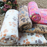 Cat Dog Mattress Pad Cleaning Towel Bed Blankets Corduroy Pet Blankets Footprint / Paw Double-Sided Foldable Pink Rose Beige