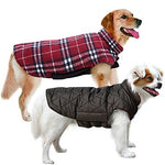 Dog Coat Vest Winter Dog Clothes Reversible Brown Green Red Costume Cotton Plaid / Check Keep Warm Reversible XS S M L XL XXL