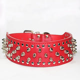 Dog Collar Portable Solid Colored PU Leather Black Brown White