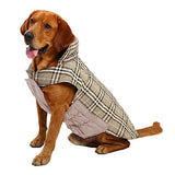 Dog Coat Vest Winter Dog Clothes Reversible Brown Green Red Costume Cotton Plaid / Check Keep Warm Reversible XS S M L XL XXL