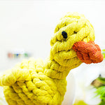 Little Yellow Duck Shape Handmade Rope Pets Toy