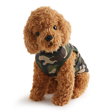 Dog Coat Vest Winter Dog Clothes Breathable Camouflage.