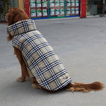 Dog Coat Vest Winter Dog Clothes Reversible Brown Green Red Costume Cotton Plaid / Check Keep Warm Reversible XS S M L XL XXL