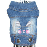 Stylish Embroidery Design Denim Pet Vest Dog Clothes Spring Fashion Puppy Clothing Cowboy Summer Jacket Jeans Dog Accessories