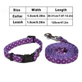Blue Dog Collar Leash Set Adjustable Dogs Collars With Leash for Small Medium Dogs Striped Pet Collars Leashes Set Pitbull Pug