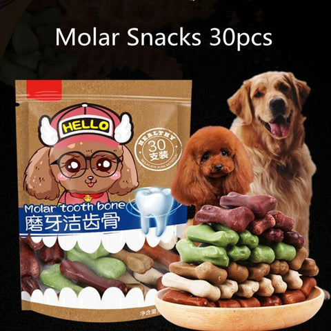 Dog Molar Snacks Delicious Mixed Flavors Clean Teeth Deodorant Sticks Dog Treats Snacks for Small Large Dogs Pet Supplies 30pcs