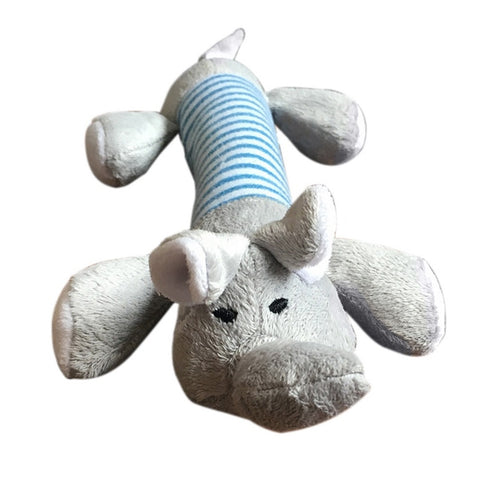 25cm Dog  Pet Chew Toys Soft Fleece Durability Vocalization Dolls Bite Squeak Toys Pig Duck Elephant Shape Dog Accessories