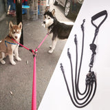 2/3/4 Way Couplers Pet Walking Leash Braided Nylon Elastic Pet Dog Collar Belt Rope Double Head Adjustable Training Lead Harness