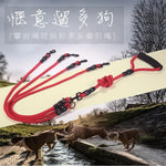 2/3/4 Way Couplers Pet Walking Leash Braided Nylon Elastic Pet Dog Collar Belt Rope Double Head Adjustable Training Lead Harness