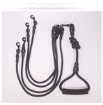 2/3/4 Way Couplers Pet Walking Leash Braided Nylon Elastic Pet Dog Collar Belt Rope Double Head Adjustable Training Lead Harness