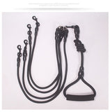 2/3/4 Way Couplers Pet Walking Leash Braided Nylon Elastic Pet Dog Collar Belt Rope Double Head Adjustable Training Lead Harness