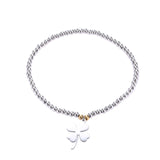 Cute Small Music Note Angle Dog Owl Clover Charms Bracelet Women Gold Elastic Beads Chain Stainless Steel Bracelet Jewelry Gifts