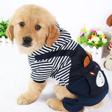 PUOUPUOU Fashion Striped Pet Dog Clothes for Dogs Coat Hoodie Sweatshirt Winter Ropa Perro Dog Clothing Cartoon Pets Clothing