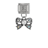 Hapiship Original Daisy Bowknot Peanut Dog Snowflake Tree CZ Charm Fit 9mm Bracelet Stainless Steel Jewelry DIY Making DJ234