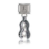 Hapiship Original Daisy Bowknot Peanut Dog Snowflake Tree CZ Charm Fit 9mm Bracelet Stainless Steel Jewelry DIY Making DJ234