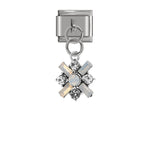 Hapiship Original Daisy Bowknot Peanut Dog Snowflake Tree CZ Charm Fit 9mm Bracelet Stainless Steel Jewelry DIY Making DJ234