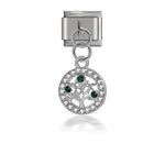 Hapiship Original Daisy Bowknot Peanut Dog Snowflake Tree CZ Charm Fit 9mm Bracelet Stainless Steel Jewelry DIY Making DJ234