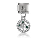 Hapiship Original Daisy Bowknot Peanut Dog Snowflake Tree CZ Charm Fit 9mm Bracelet Stainless Steel Jewelry DIY Making DJ234