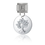 Hapiship Original Daisy Bowknot Peanut Dog Snowflake Tree CZ Charm Fit 9mm Bracelet Stainless Steel Jewelry DIY Making DJ234
