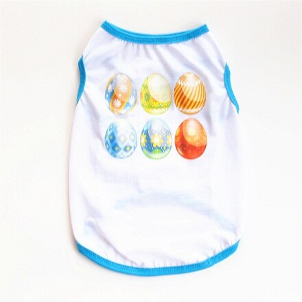 2018 New Patter Happy Easter Dog Vest For Small Dog Colorful Eggs Design Pet Clothing Size XS-L