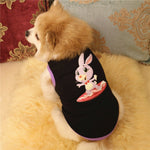Rabbit Easter Holiday Pet Clothing With Black Background Summer Dress Breathble Cotton Soft Material
