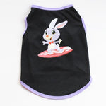 Rabbit Easter Holiday Pet Clothing With Black Background Summer Dress Breathble Cotton Soft Material
