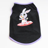 Rabbit Easter Holiday Pet Clothing With Black Background Summer Dress Breathble Cotton Soft Material