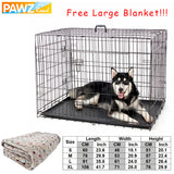 Free Gift Domestic Delivery Pet Dog Cages House Crate Double-Door Collapsible Easy Install 4 Size Dog Houses for Small Large Dog