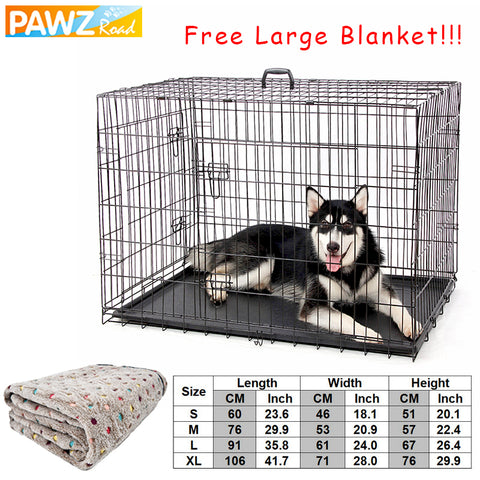 Free Gift Domestic Delivery Pet Dog Cages House Crate Double-Door Collapsible Easy Install 4 Size Dog Houses for Small Large Dog