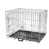 VidaXL 4 Sizes Foldable Metal Dog Houses Bench Folding Metal Dog Crate Foldable Pet Cat Cage Kennel Double-Door M L XL XXL
