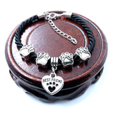 2018 New Hand Woven 8 Colors Rope Chain Bracelet for women Best Friend Dog Paw Charm Bracelet for Pet Lovers Wholesale B005