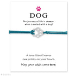 Unisex Girls Boys Adjustable Friendship Statement for Dog Lover Love Dog Person with Card Silver Dog Bracelets for Women