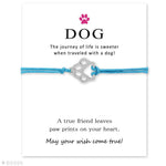 Unisex Girls Boys Adjustable Friendship Statement for Dog Lover Love Dog Person with Card Silver Dog Bracelets for Women