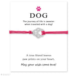 Unisex Girls Boys Adjustable Friendship Statement for Dog Lover Love Dog Person with Card Silver Dog Bracelets for Women