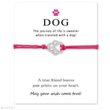 Unisex Girls Boys Adjustable Friendship Statement for Dog Lover Love Dog Person with Card Silver Dog Bracelets for Women
