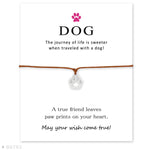 Unisex Girls Boys Adjustable Friendship Statement for Dog Lover Love Dog Person with Card Silver Dog Bracelets for Women