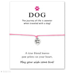 Unisex Girls Boys Adjustable Friendship Statement for Dog Lover Love Dog Person with Card Silver Dog Bracelets for Women