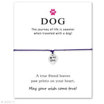Unisex Girls Boys Adjustable Friendship Statement for Dog Lover Love Dog Person with Card Silver Dog Bracelets for Women