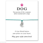 Unisex Girls Boys Adjustable Friendship Statement for Dog Lover Love Dog Person with Card Silver Dog Bracelets for Women