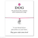 Unisex Girls Boys Adjustable Friendship Statement for Dog Lover Love Dog Person with Card Silver Dog Bracelets for Women