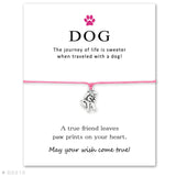 Unisex Girls Boys Adjustable Friendship Statement for Dog Lover Love Dog Person with Card Silver Dog Bracelets for Women