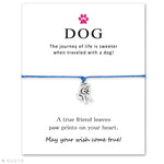 Unisex Girls Boys Adjustable Friendship Statement for Dog Lover Love Dog Person with Card Silver Dog Bracelets for Women