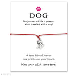 Unisex Girls Boys Adjustable Friendship Statement for Dog Lover Love Dog Person with Card Silver Dog Bracelets for Women