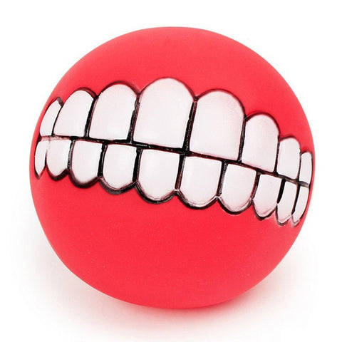 Pet Dog Ball Teeth Funny Trick Toy Silicone Toy Chew Squeaker Squeaky Sound Dogs Pet Play Toy