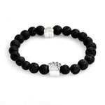 QIHE JEWELRY Tiny Anitique Paw Charm Stone Bracelet Pet Memorial Cat Dog Lovers Jewelry For Men Women Unisex