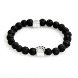 QIHE JEWELRY Tiny Anitique Paw Charm Stone Bracelet Pet Memorial Cat Dog Lovers Jewelry For Men Women Unisex